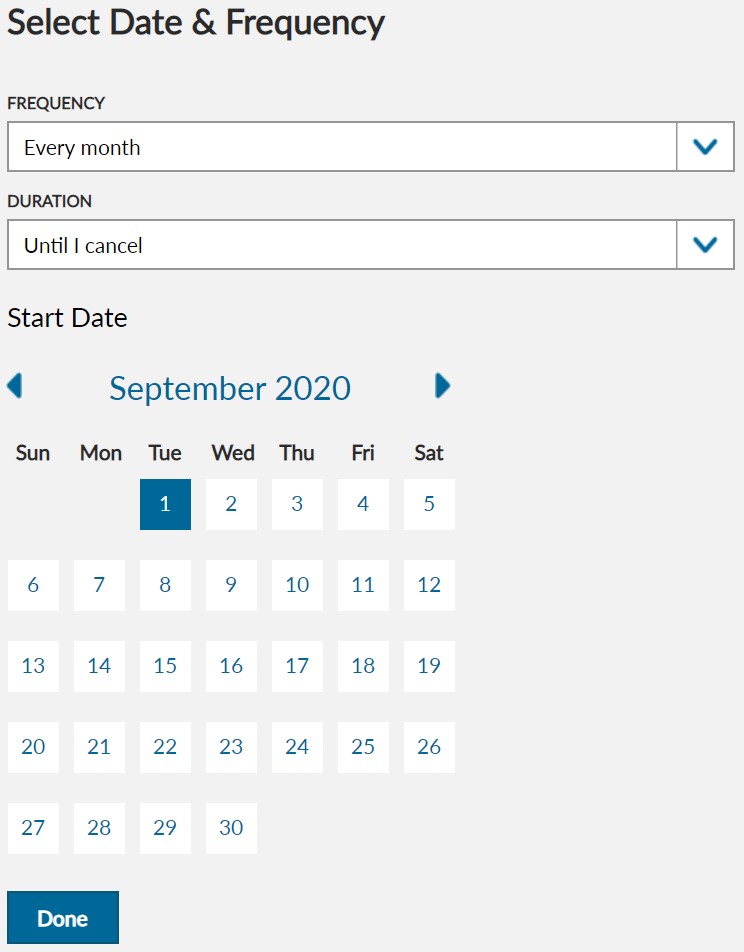 Zelle instructions for setting up repeated transfers